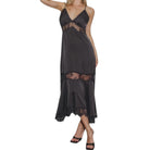 Black lace dress on a white background