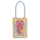 Small handbag with a lobster design on a white background