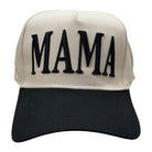 Beige cap with black 'MAMA' text on a white background