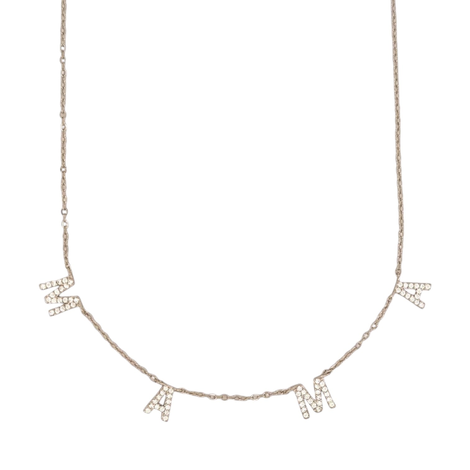 Necklace with diamond pendants on a white background
