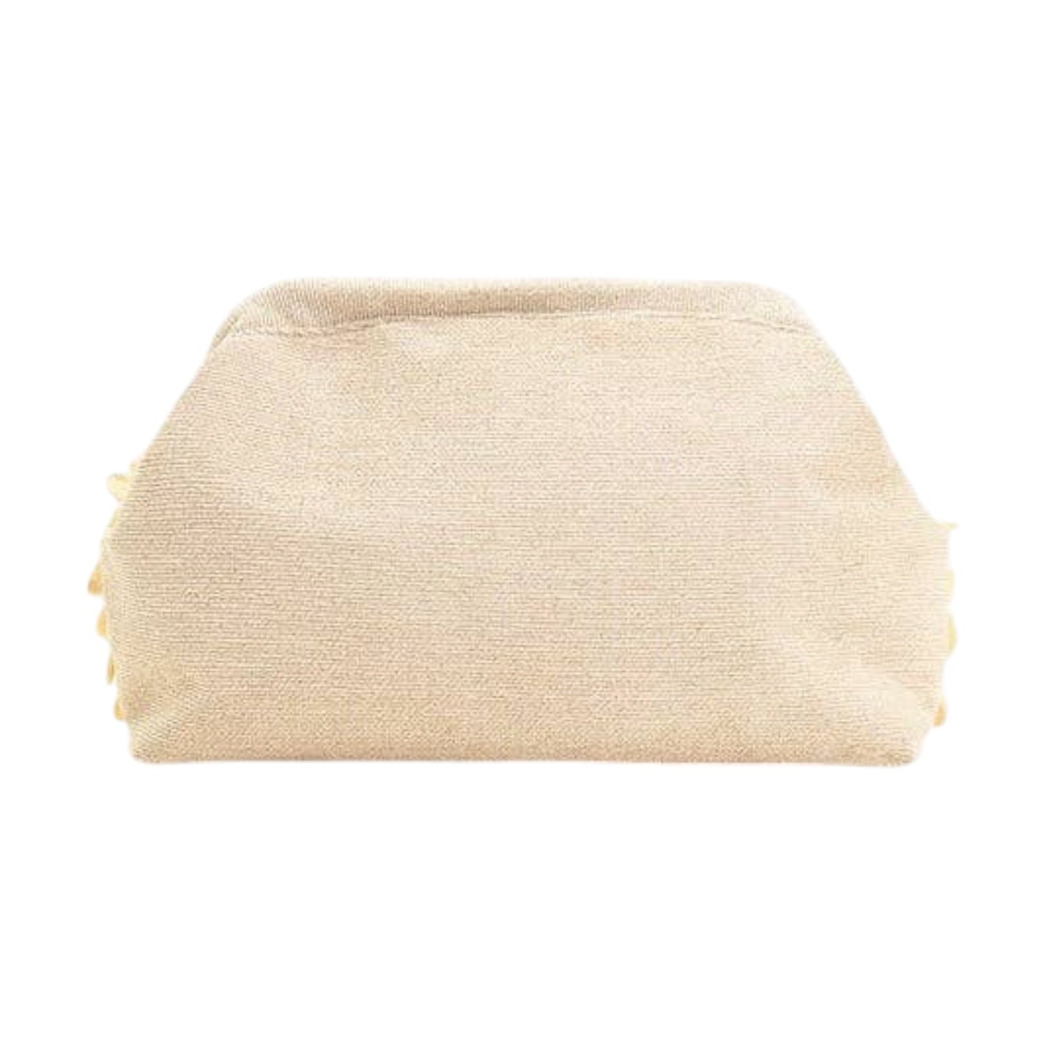 Beige clutch on a white background
