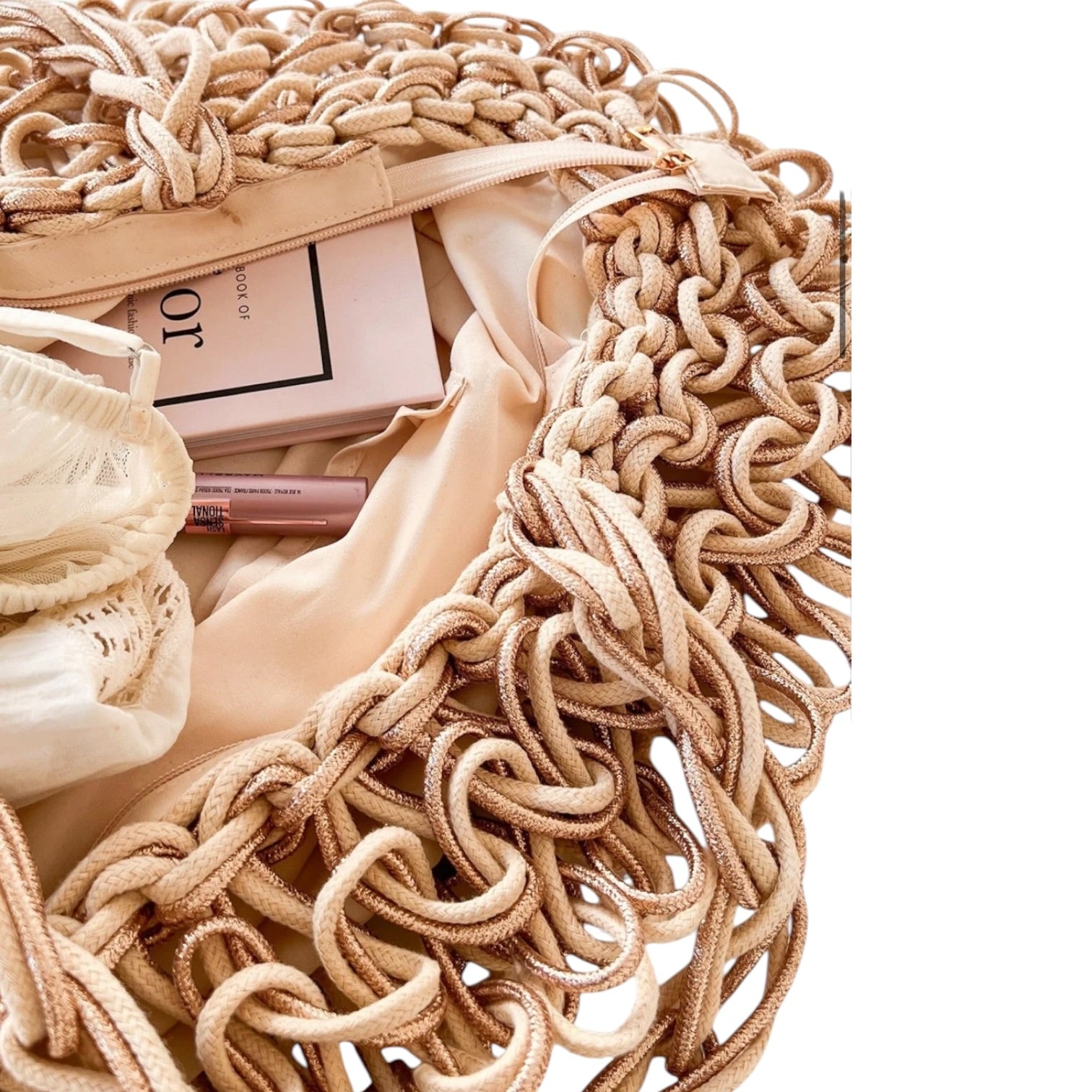 Metallic Crochet Tote Bag – Alicia DiMichele Boutique