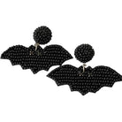 Midnight Flight black beaded bat earrings