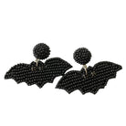 Midnight Flight black beaded bat earrings