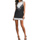 a woman wearing a layered slip dress with lace detail 