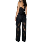 Black lace set on a white background