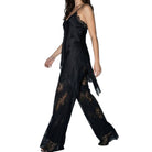 Black lace set on a white background