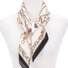 Decorative scarf with chain pattern on a mannequin
