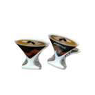 hair clip designed like martini glasses with a coffee design on a white background
