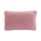 Pink pillow with a brand logo on a white background