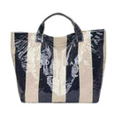 Striped tote bag with floral design and 'Hot Bag' text on a white background