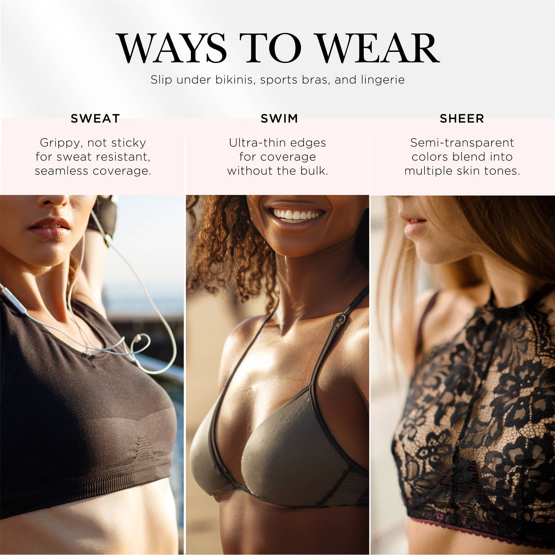 Smooth Skin Non-Adhesive Bra Liner Inserts