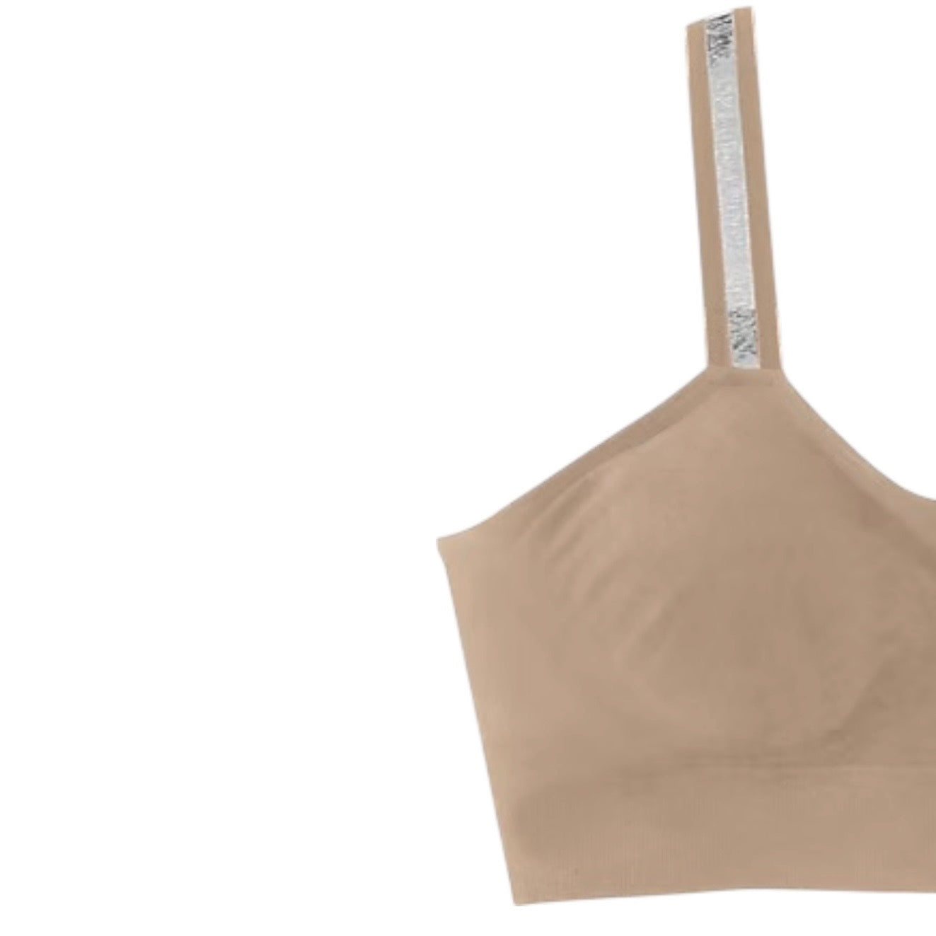 Beige bra on a white background