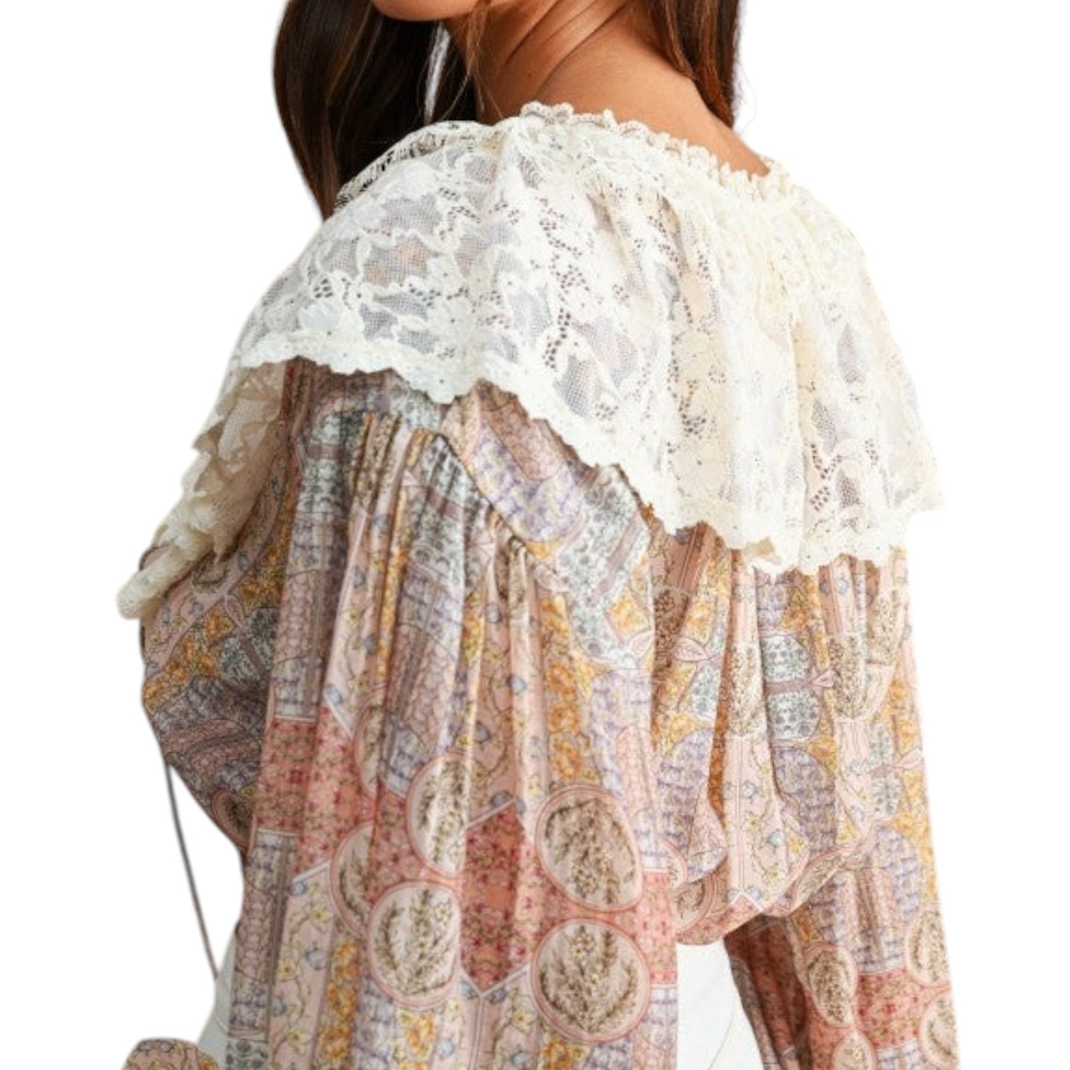 Paisley Ruffle Detail Blouse – Alicia DiMichele Boutique