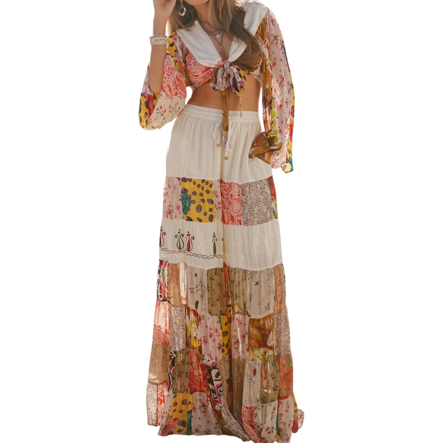 patchwork boho dress Pearl Patchwork Boho Pant Set – Alicia DiMichele Boutique