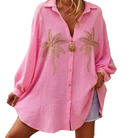 Sunset Bloom Palm Gauze Shirt – Alicia DiMichele Boutique