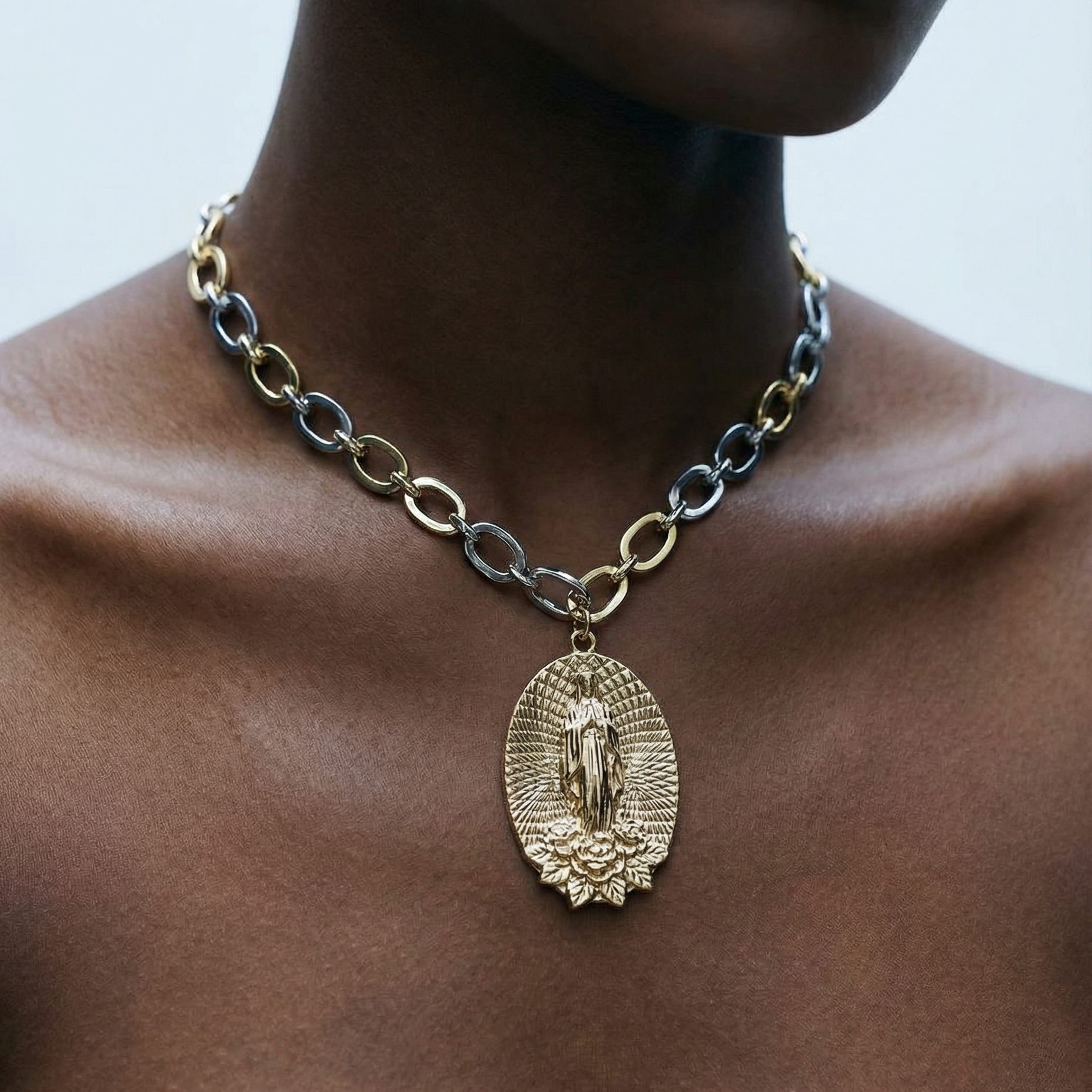 Heirloom Faith Mixed Medal Necklace
