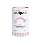 Nodpod weighted eye mask packaging with pink straps on a white background