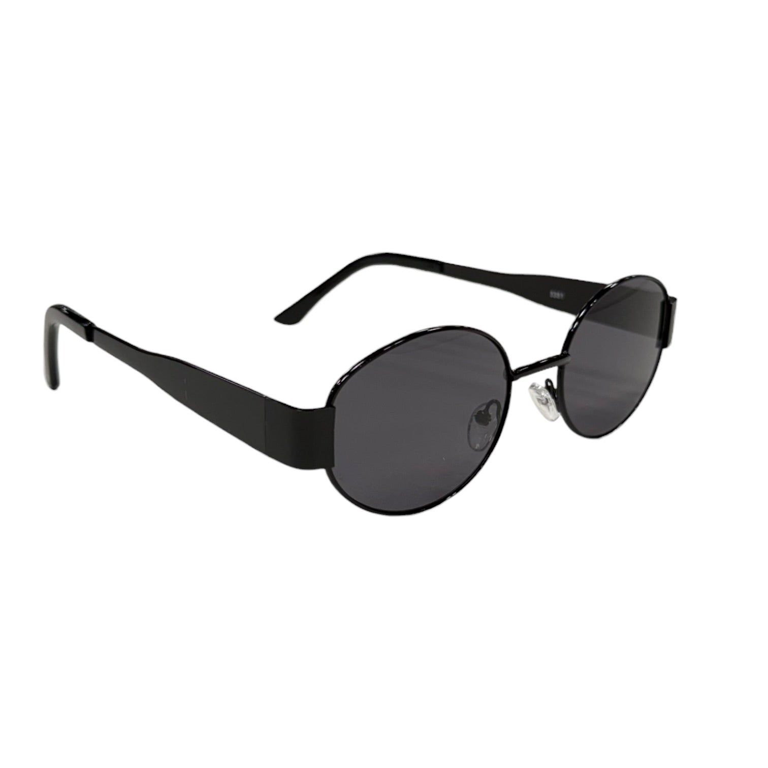 Black sunglasses with a white background