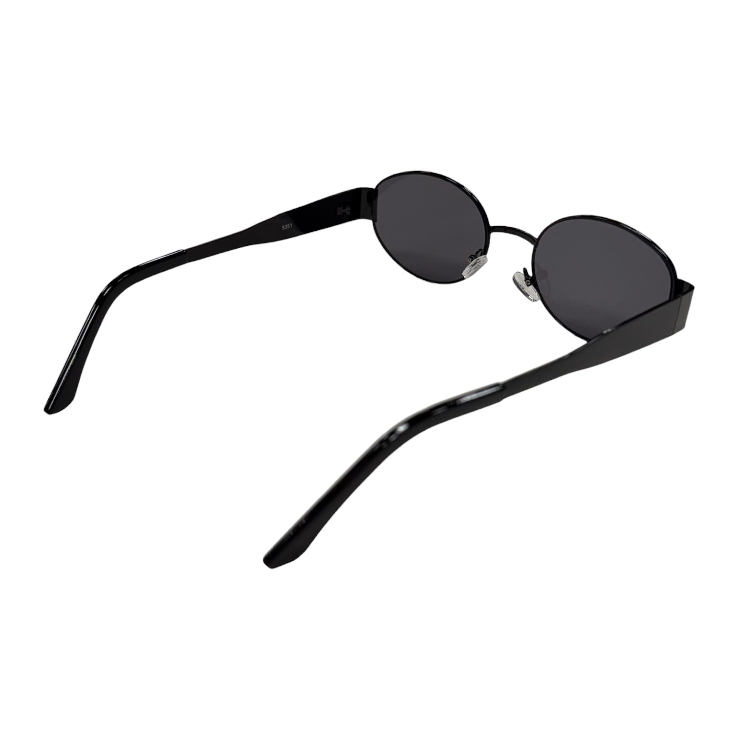 Black oval sunglasses on a white background