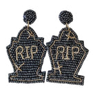 Graveyard Glam RIP tombstone beaded earrings