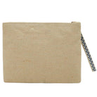 Beige pouch with a strap on a white background