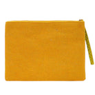 Yellow pouch with a zipper on a white background