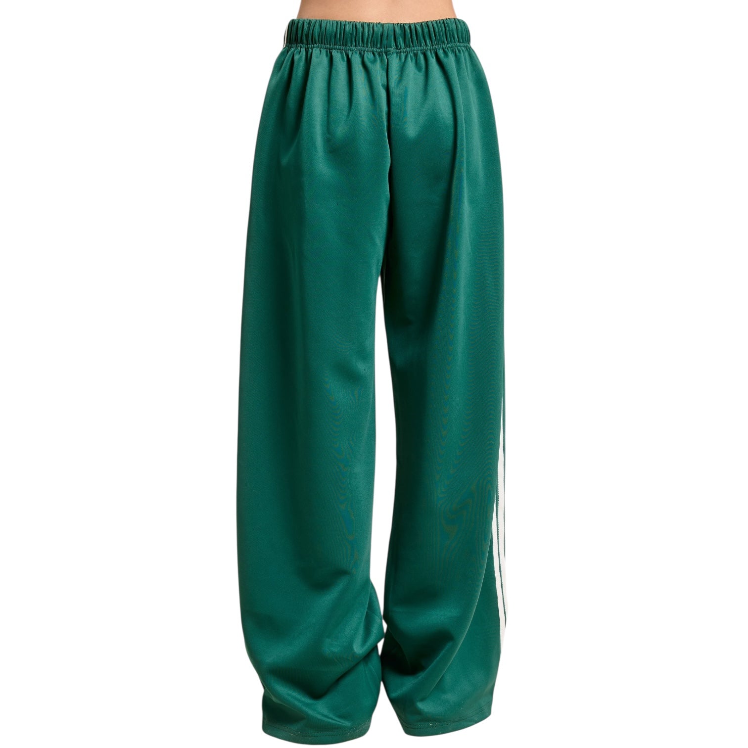 Green wide-leg pants on a white background