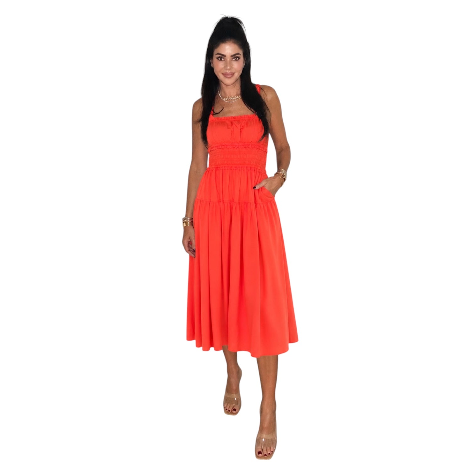 Spicy Orange Midi Dress – Alicia DiMichele Boutique