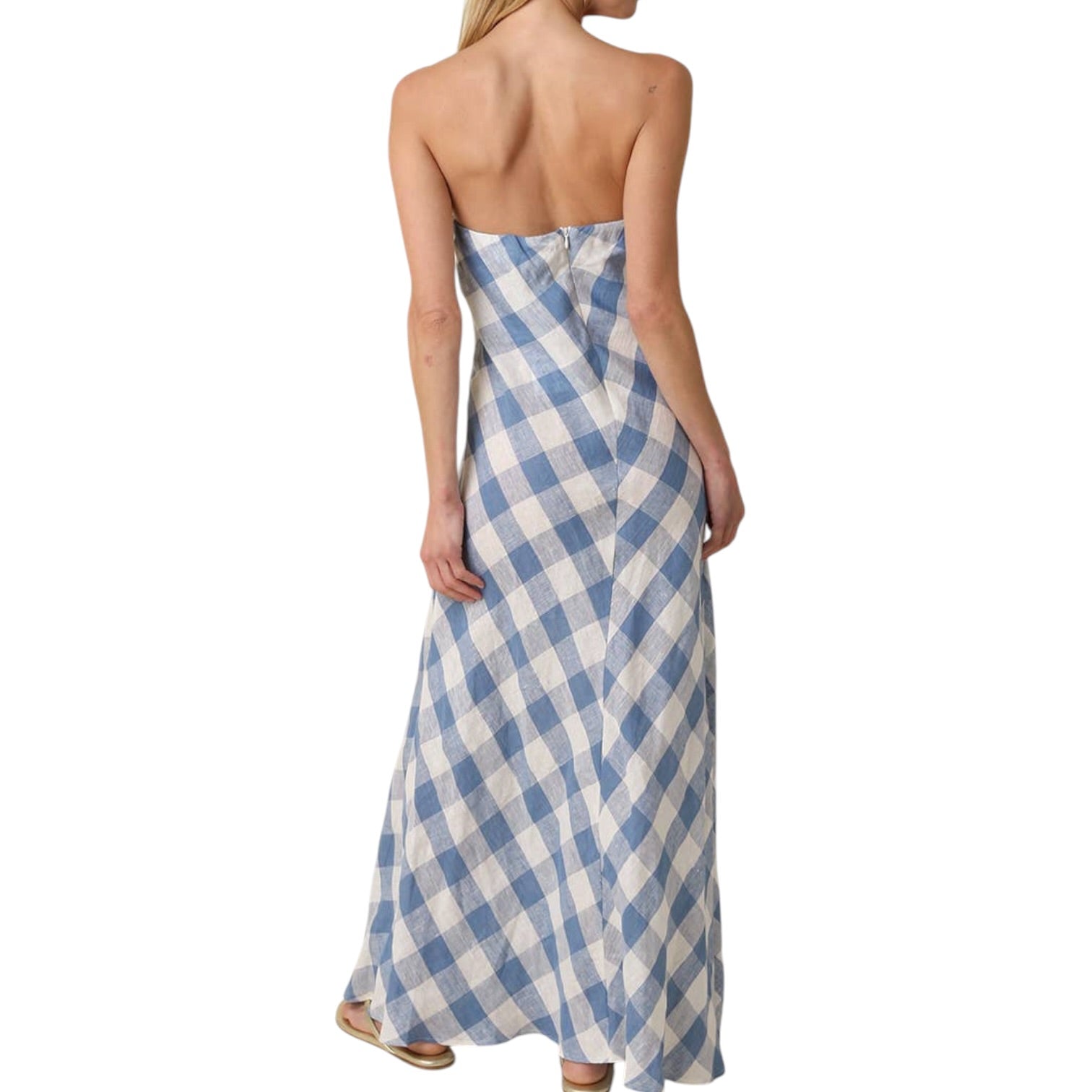 Strapless Gingham Linen Maxi Dress – Alicia DiMichele Boutique