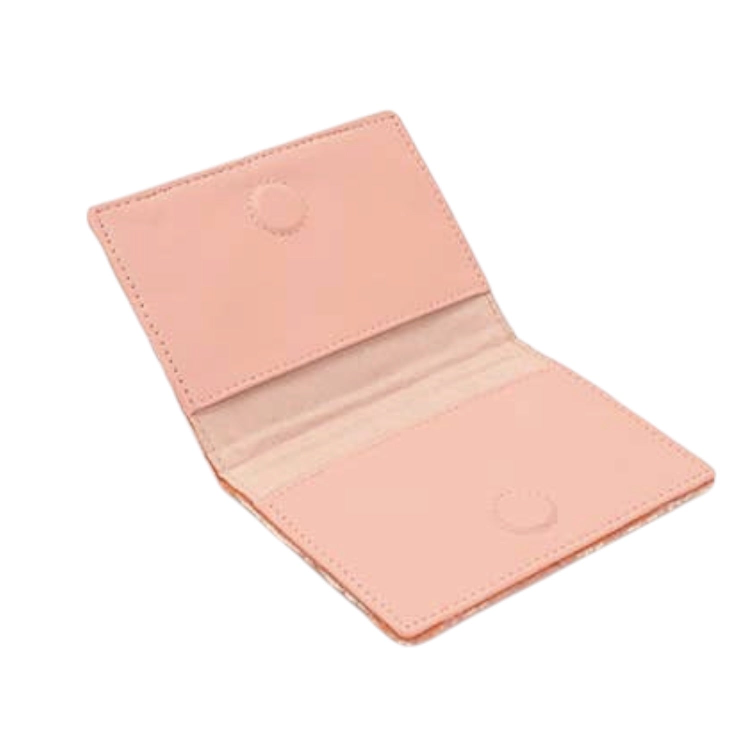 Pink leather passport cover on a white background