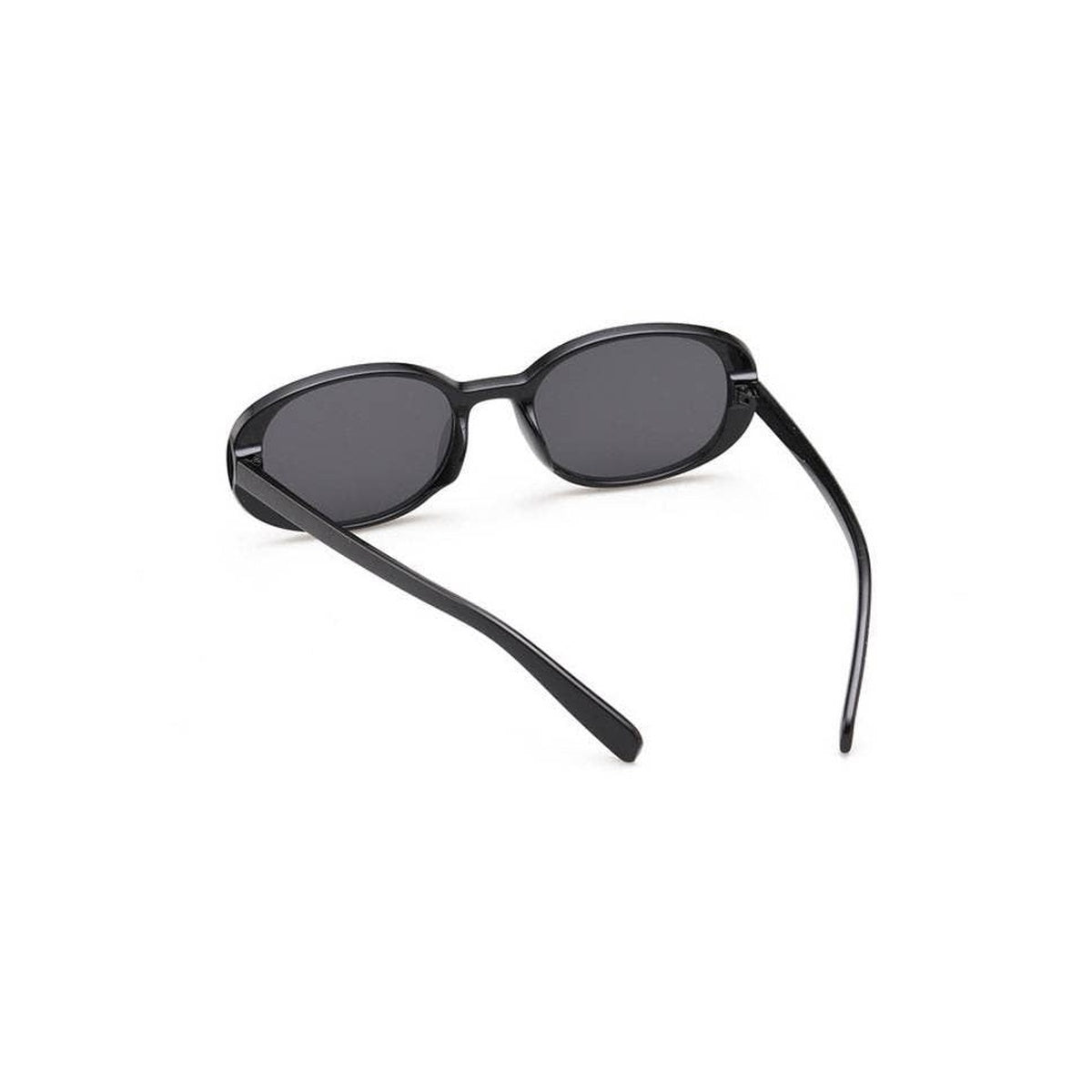 black oval sunglasses on white background