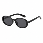 black oval sunglasses on white background
