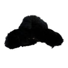 Black fur clip on a white background