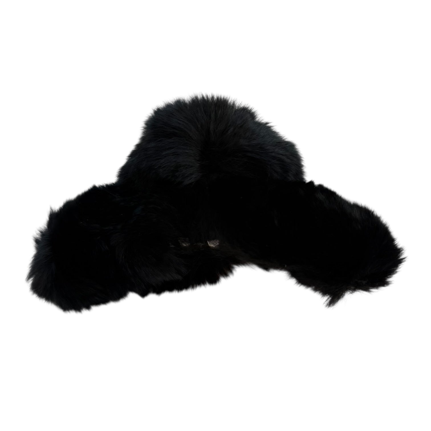 Black fur clip on a white background