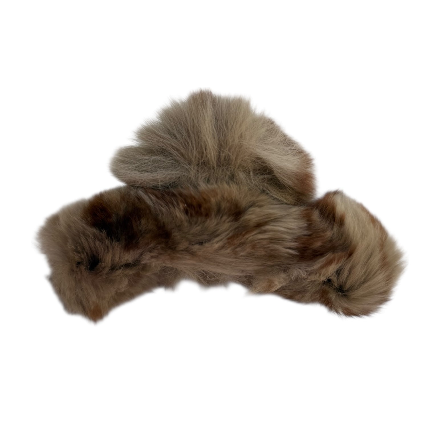 Brown fur-like product on a white background