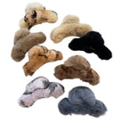 Set of various claw clip with different fur colors on a white background