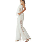 White lace set on a white background