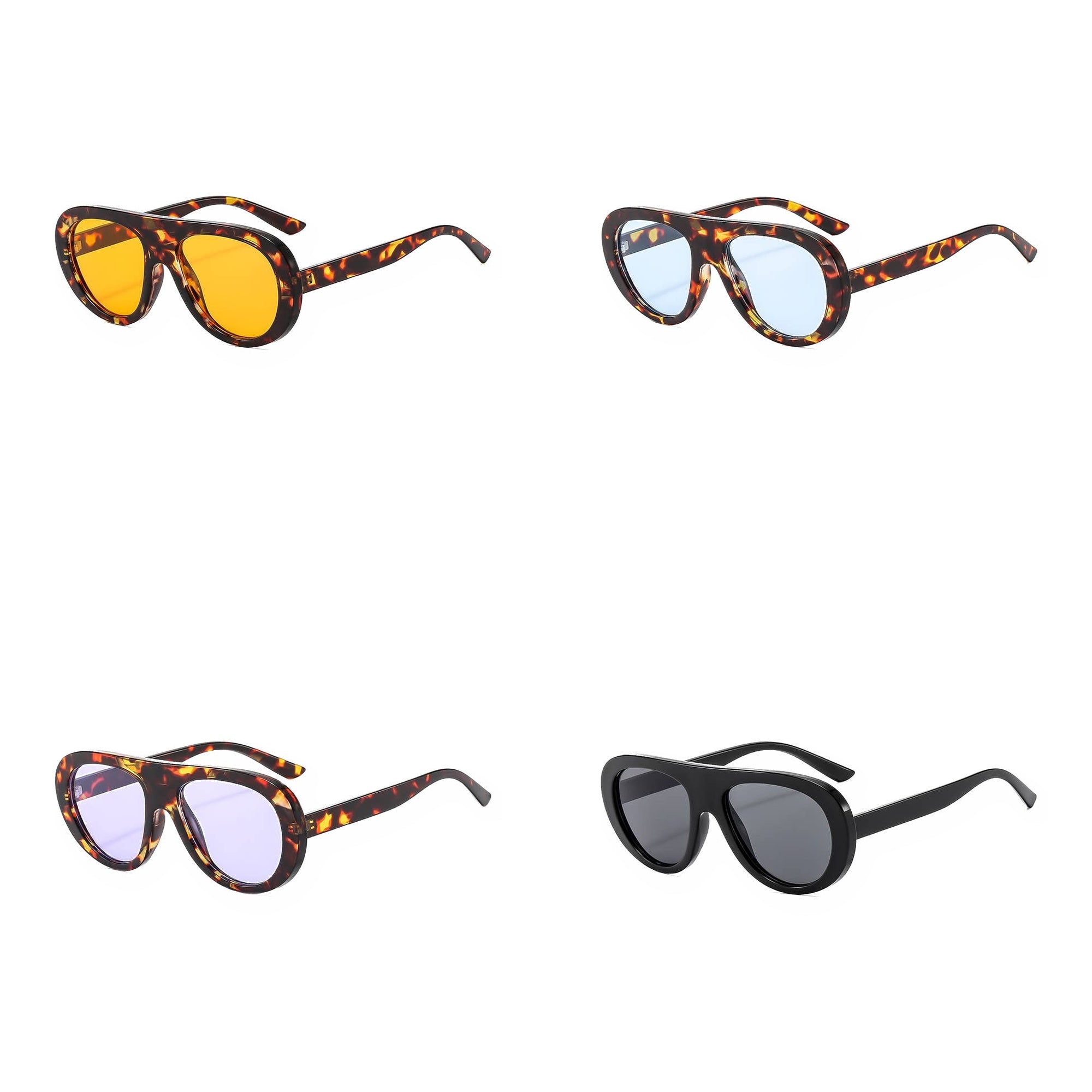vintage oval sunglasses on white background