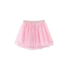A light pink tulle tutu skirt with a matching pink elastic waistband, shown against a plain white background.