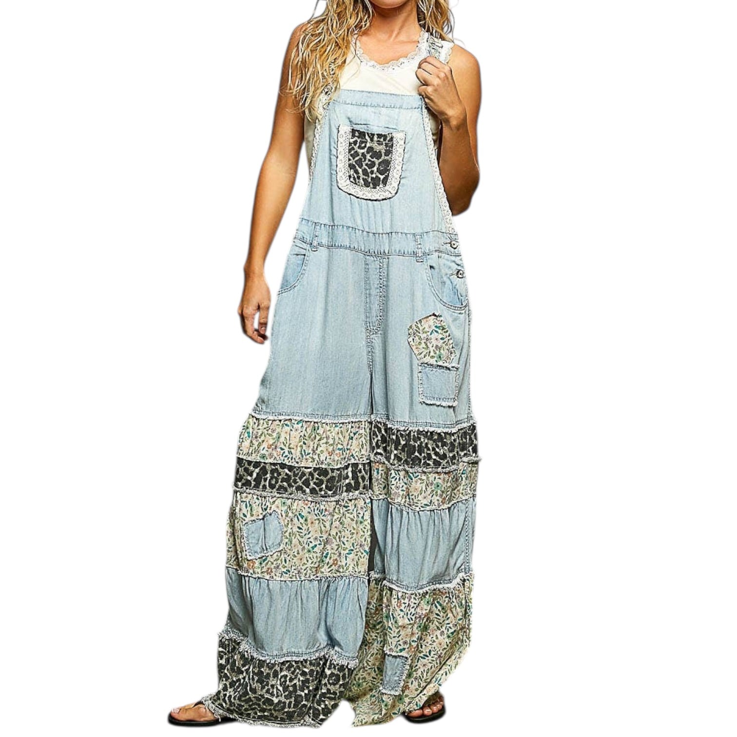 Wander Free Mixed Print Ruffle Overalls – Alicia DiMichele Boutique