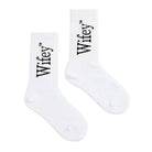 White socks with 'Wifey' text on a white background