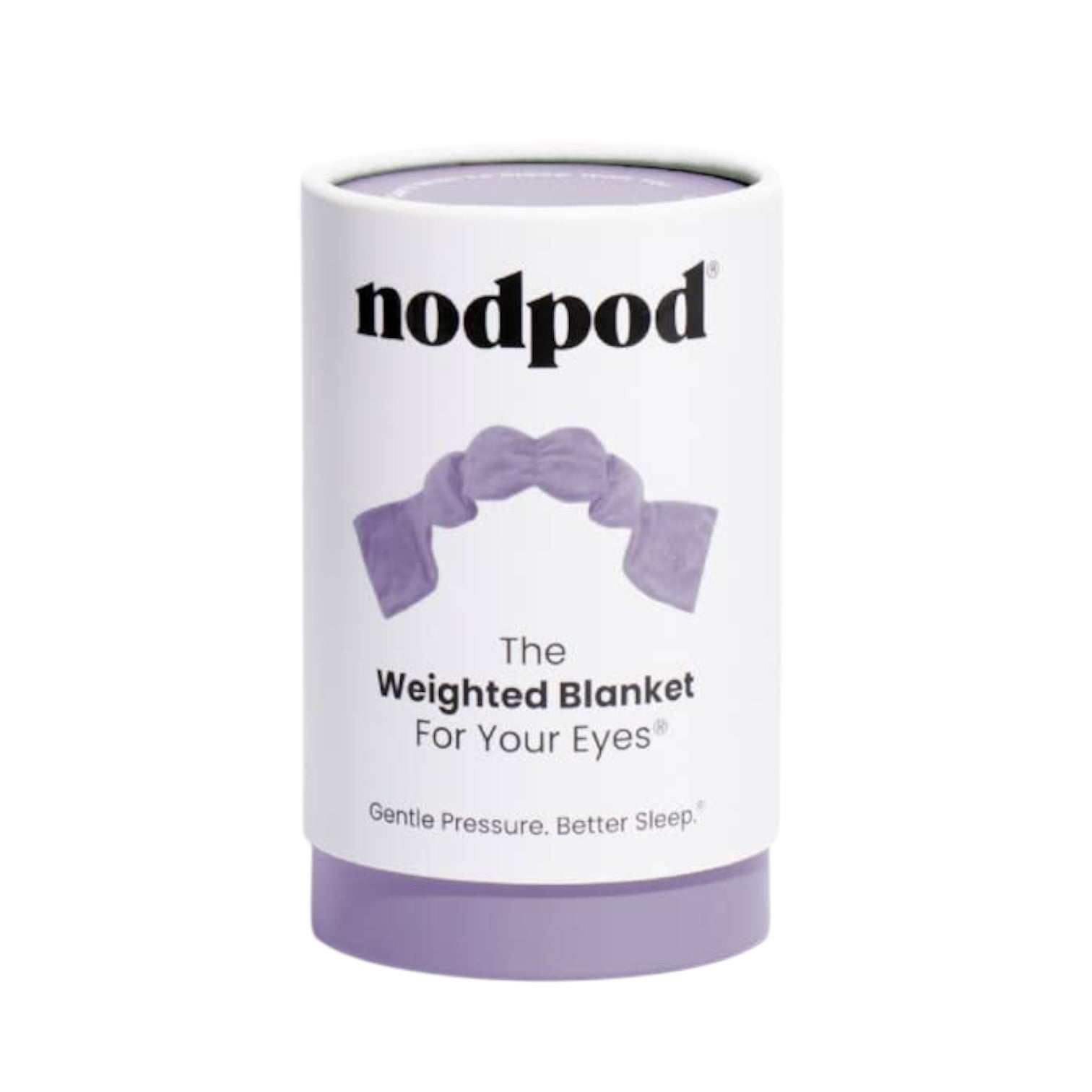 Nodpod weighted eye mask packaging on a white background