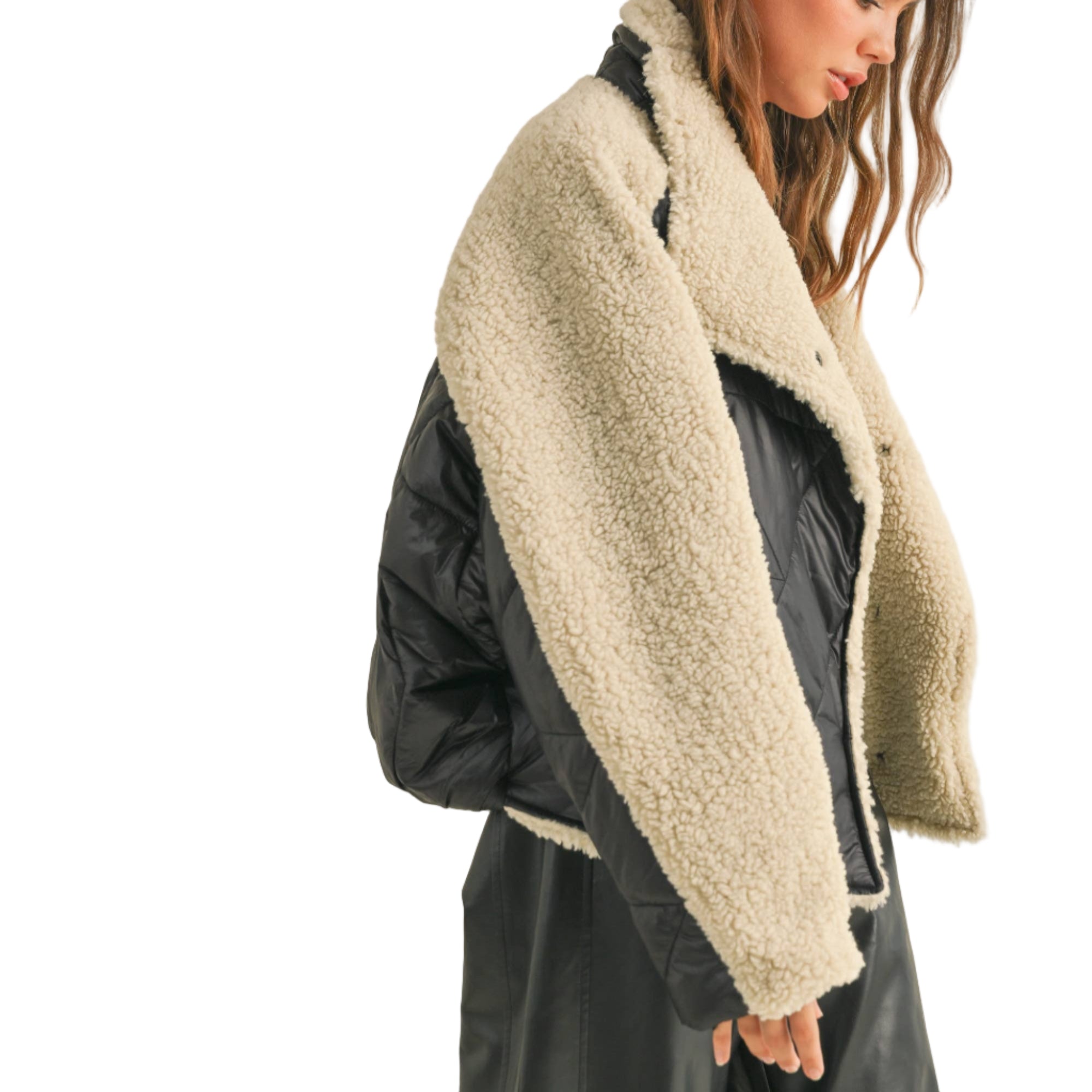 Shearling Trim Quilted Jacket – Alicia DiMichele Boutique