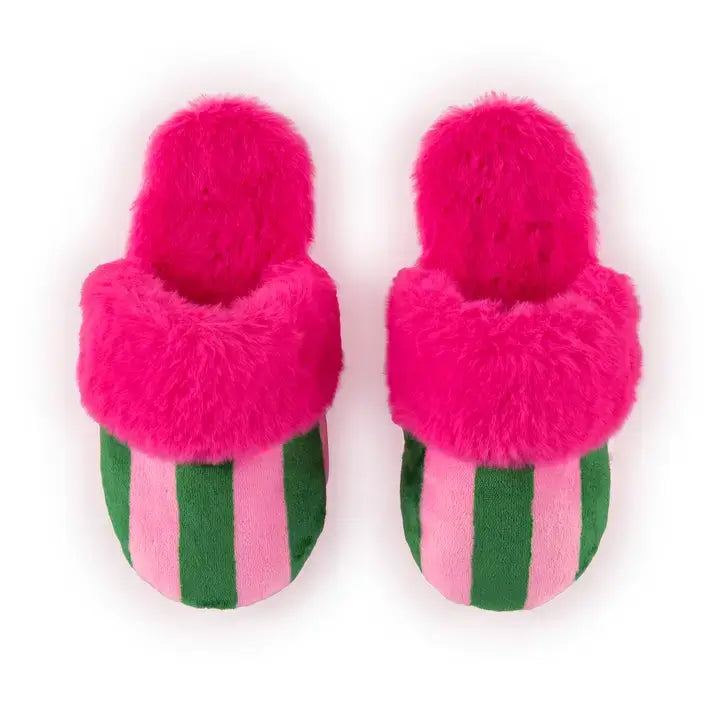 Pink Stripe Slippers – Alicia DiMichele Boutique