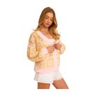 Colorful Crochet button Cardigan