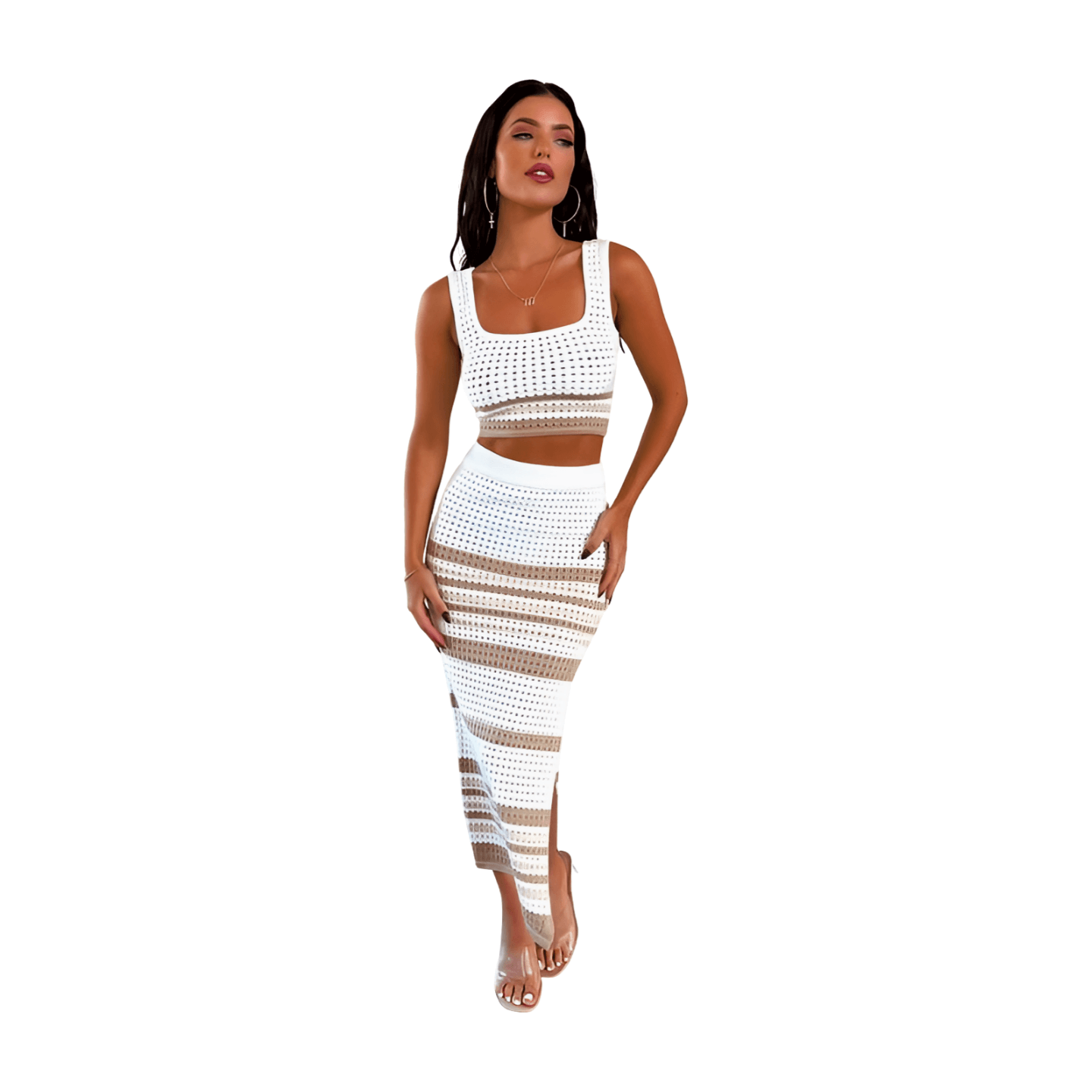 Chic Crochet Tank and Skirt Set