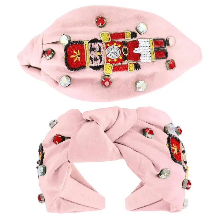 Jeweled Nutcracker Beaded Knot Headband - Pink – Alicia DiMichele Boutique