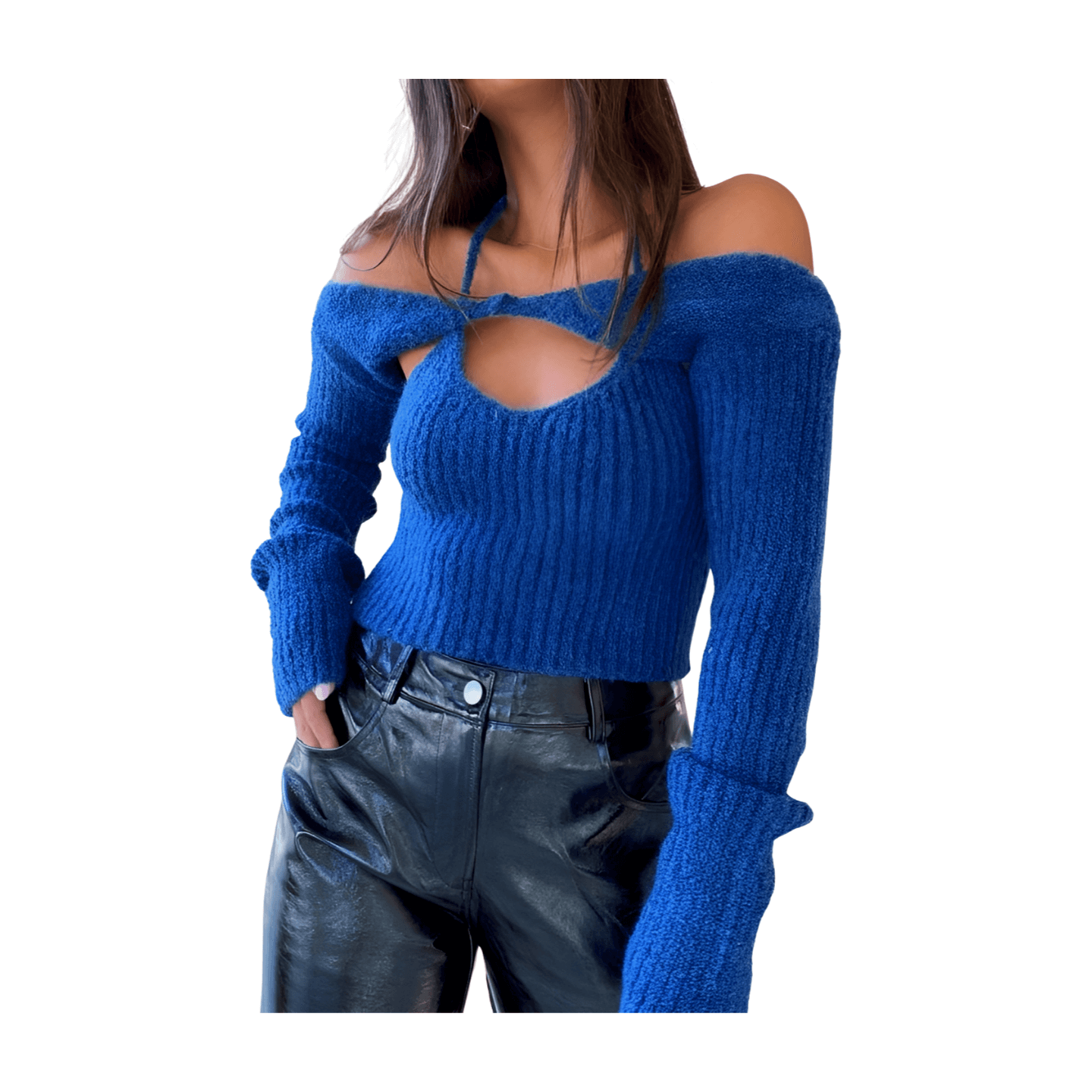 Halter Neck Knit Top Bolero Set | Alicia DiMichele Boutique