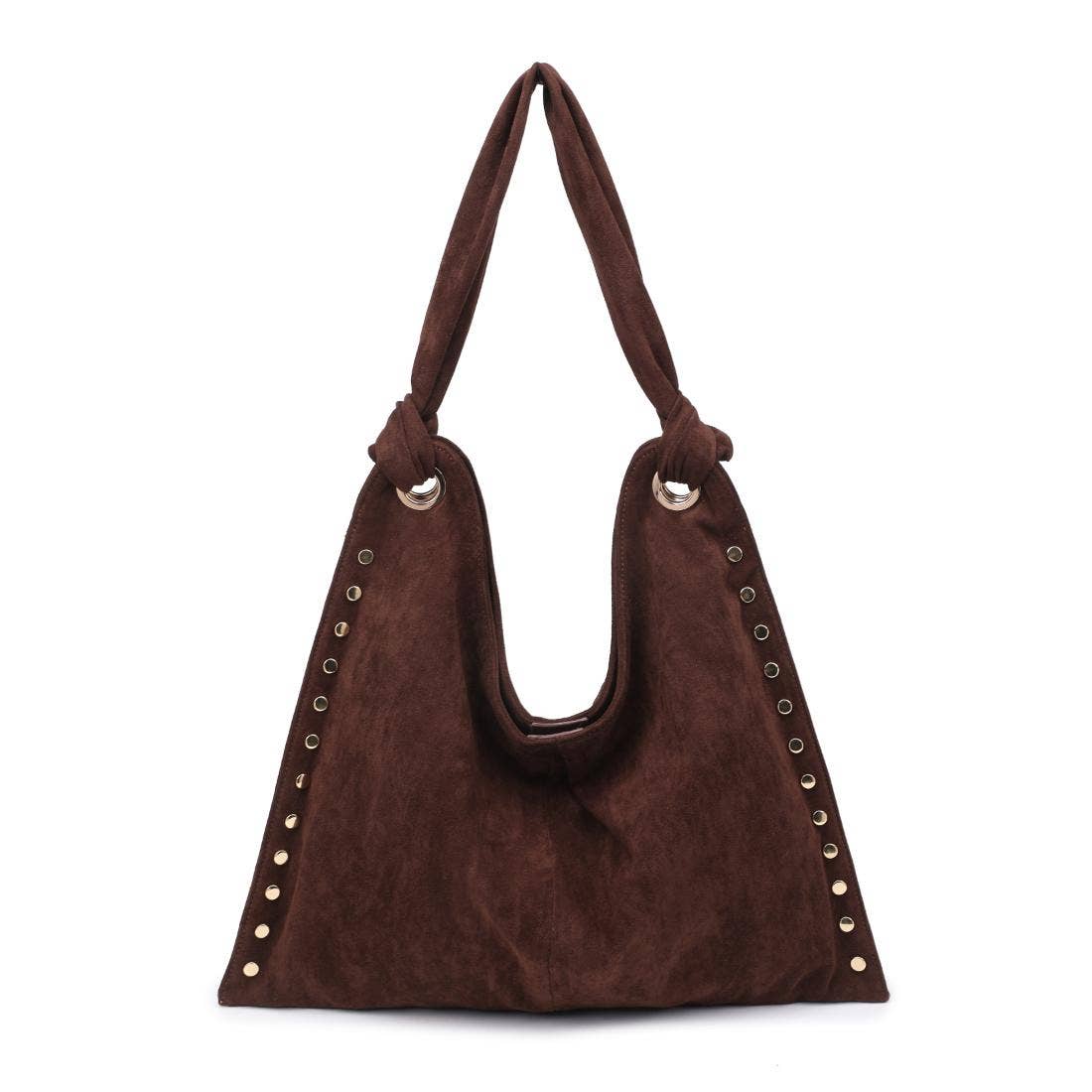 Soft Studded Hobo Bag - Chocolate – Alicia DiMichele Boutique
